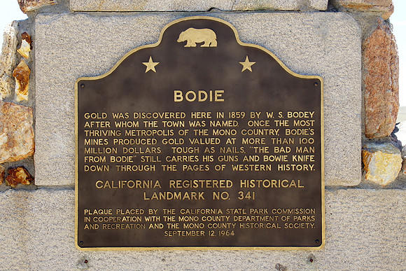 Bodie Dedication Placque